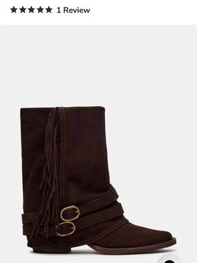 Steve Madden Brown Suede Fringe buckle boots